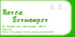 marta berwanger business card